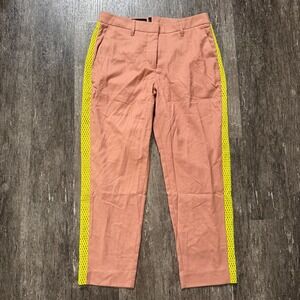 WILDFANG The Empower Colorblock Slim Crop Pants Neon Yellow Trim Size 12